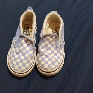 Unisex vans toddler 6.5 blue and white checkered